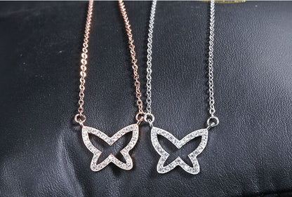 Glitter Fly Necklace - Silver