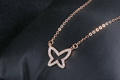 Glitter Fly Necklace - Silver