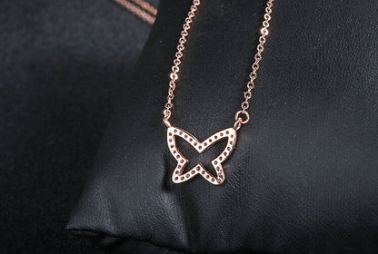 Glitter Fly Necklace - Silver
