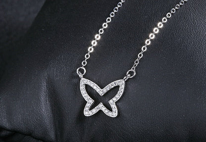 Glitter Fly Necklace - Silver