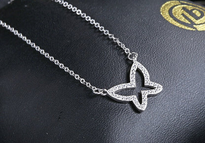 Glitter Fly Necklace - Silver
