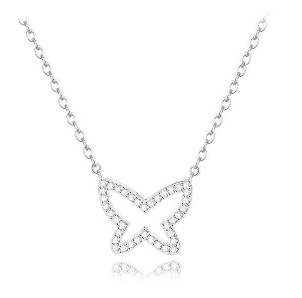 Glitter Fly Necklace - Silver