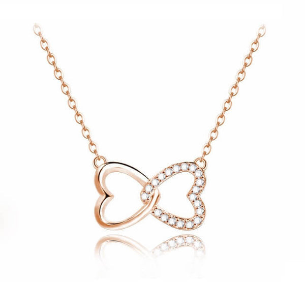 Hugs and Kisses Necklace - Rose Gold