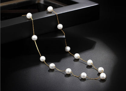 Snowy Dewdrops Pearl Necklace