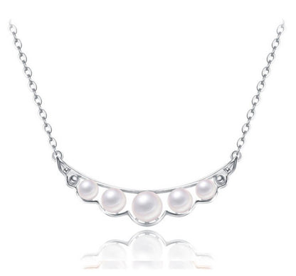 Pearl Quintette Necklace - Rose Gold