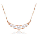 Pearl Quintette Necklace - Rose Gold