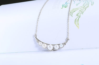 Pearl Quintette Necklace - Rose Gold