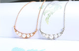 Pearl Quintette Necklace - Silver