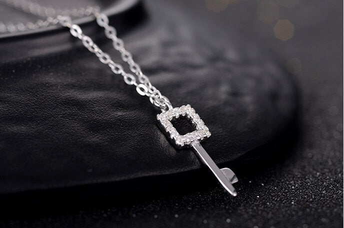 Quadrate Key Necklace - Rose Gold
