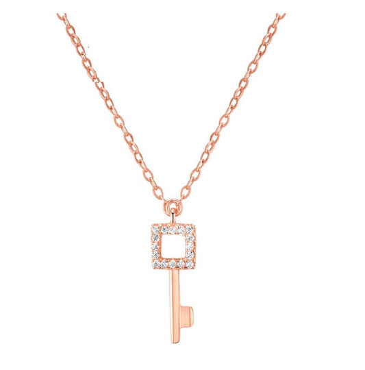 Quadrate Key Necklace - Rose Gold
