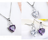 Solitaire Romance Necklace - Purple