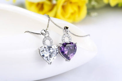 Solitaire Romance Necklace - Purple