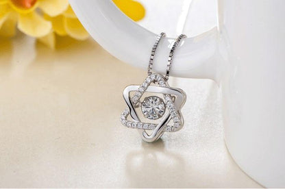 Star of David Dancing Stone Necklace
