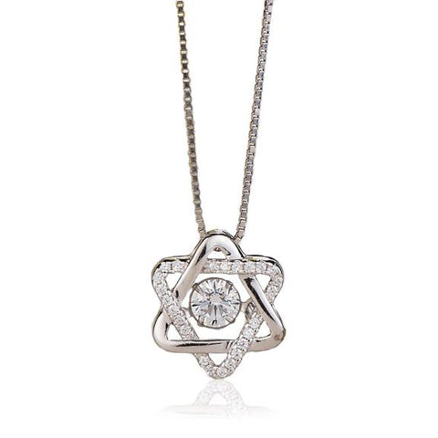 Star of David Dancing Stone Necklace