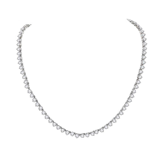 Classy Solitaire Tennis Necklace