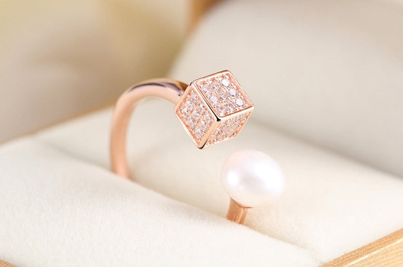 Pearl Cube Ring