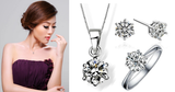 Classic Solitaire Jewelry Set (Earrings + Necklace + Ring) - VivereRosse